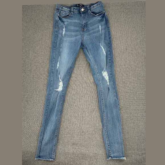 Misguided Sinner High Waisted‎ Authentic Skinny Jeans Size 6L Ripped Distressed - Picture 1 of 13